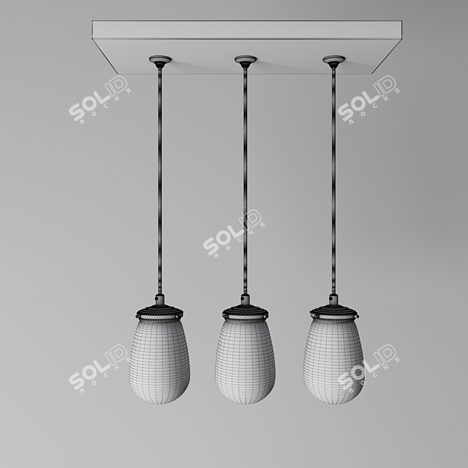 Sleek Glow Glass Pendant Light 3D model image 4