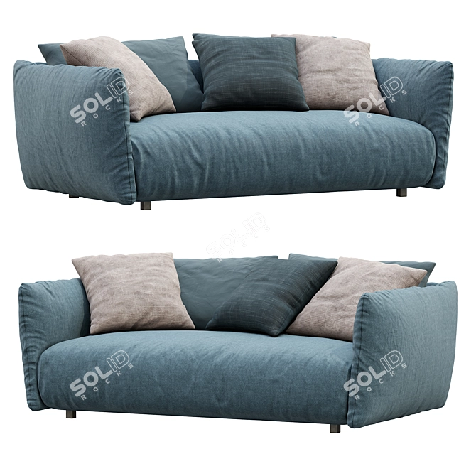 Contemporary Meridiani Scott Sofa 3D model image 1