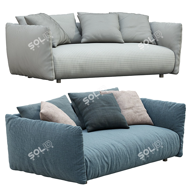 Contemporary Meridiani Scott Sofa 3D model image 3