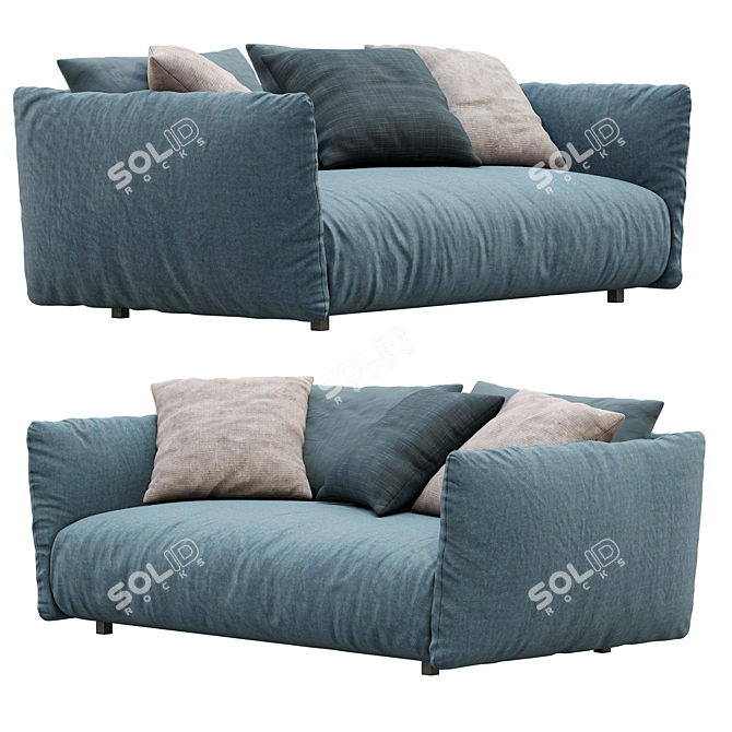 Contemporary Meridiani Scott Sofa 3D model image 5