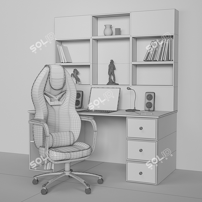 14-Piece PC Set: Polygon Design, Unwrapped Objects 3D model image 7