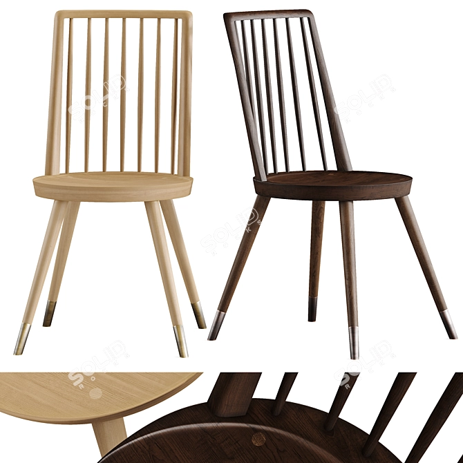 Sleek Walnut Chair: Miyazaki 3D model image 1