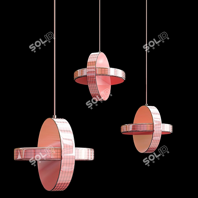 Elegant Brass Pendant Light 3D model image 2