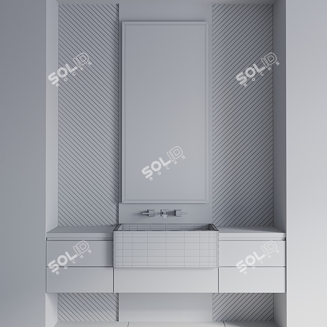 Modern Bathroom Furniture Set 3D model image 4