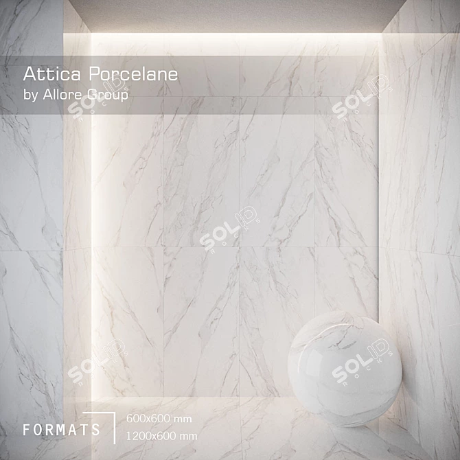 Attica Glossy Floor Tile 3D model image 2