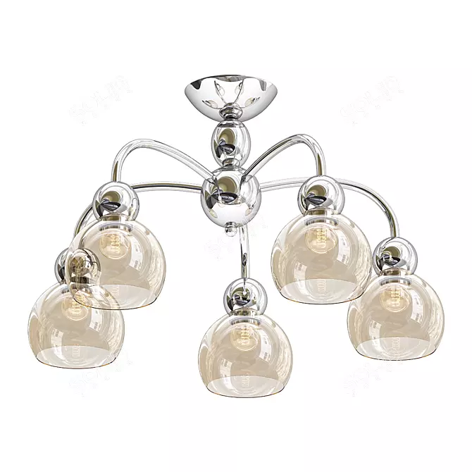 Fabia Glass Shade Ceiling Chandelier 3D model image 1