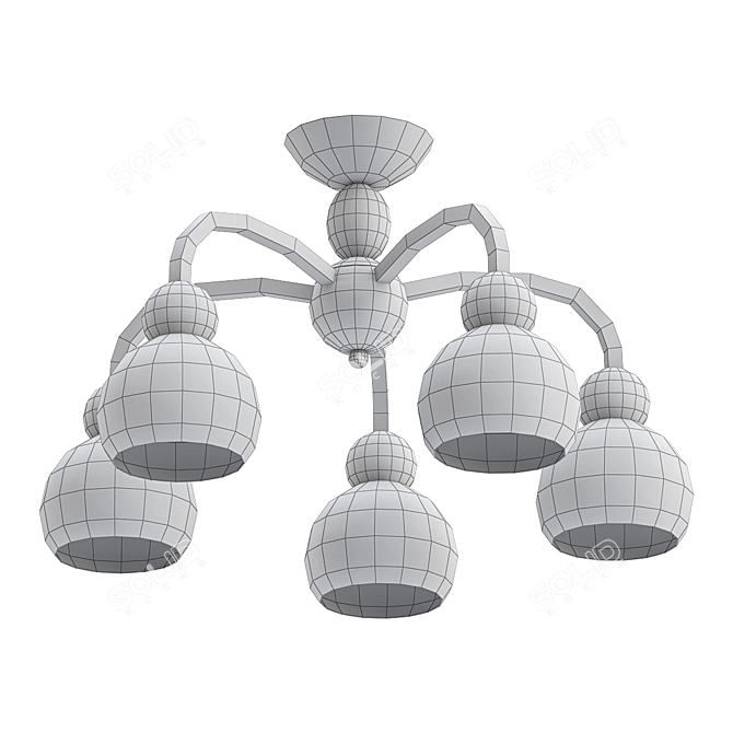 Fabia Glass Shade Ceiling Chandelier 3D model image 2