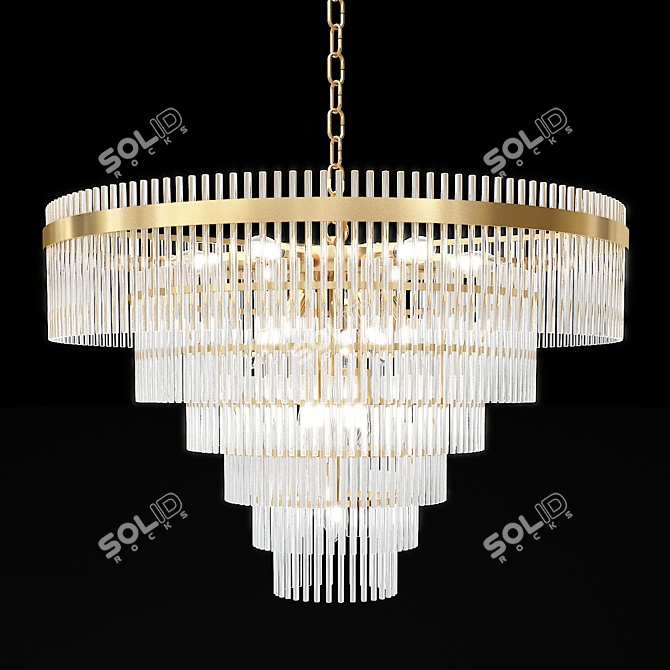 Decadent Art-Deco Chandelier 3D model image 1