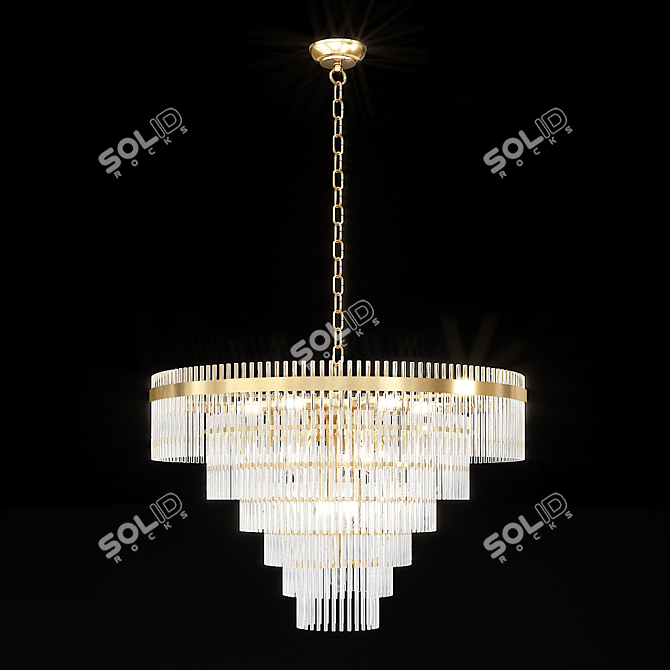 Decadent Art-Deco Chandelier 3D model image 2