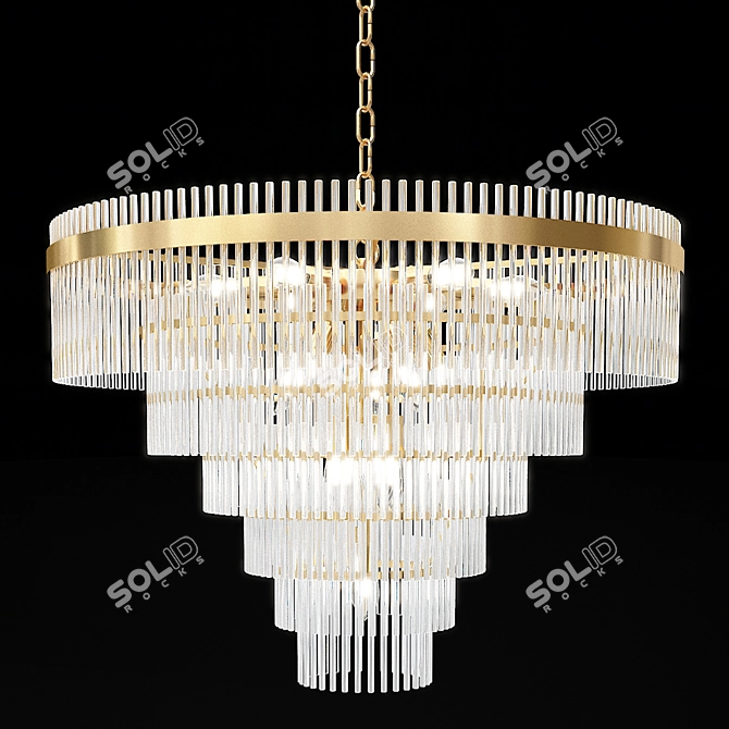 Decadent Art-Deco Chandelier 3D model image 5