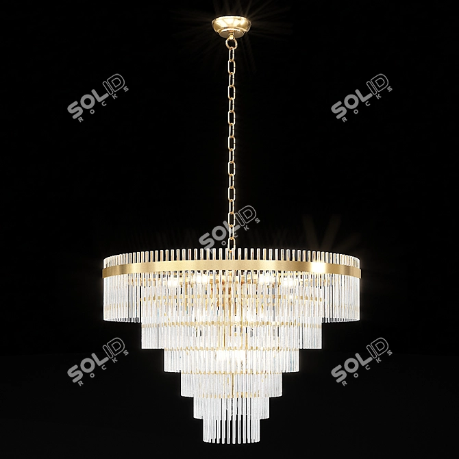 Decadent Art-Deco Chandelier 3D model image 6