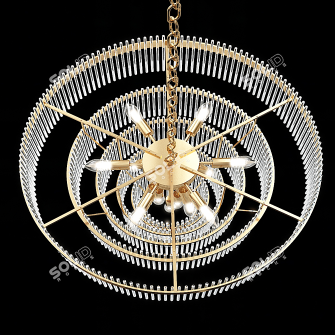 Decadent Art-Deco Chandelier 3D model image 7