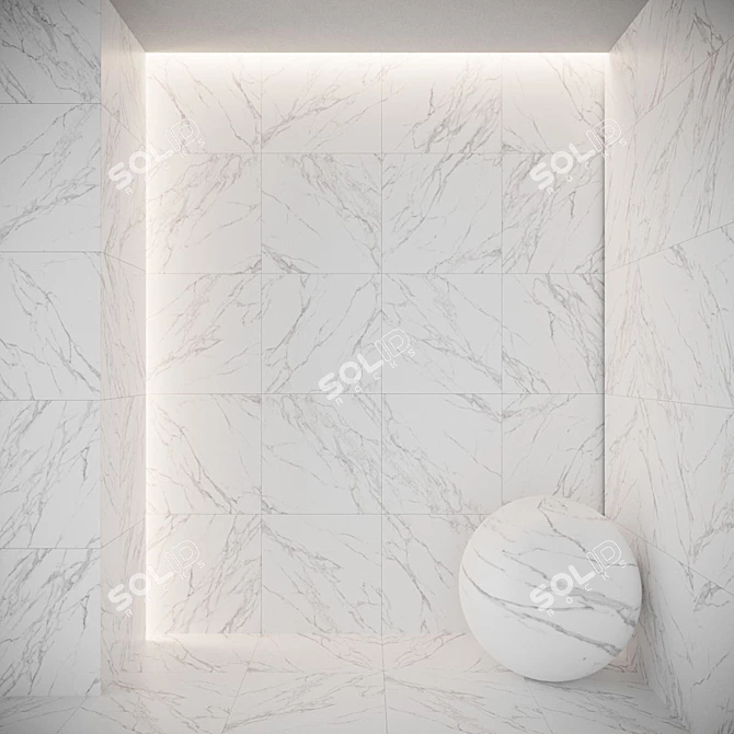  Lazzaro Glossy White Floor Tiles 3D model image 2