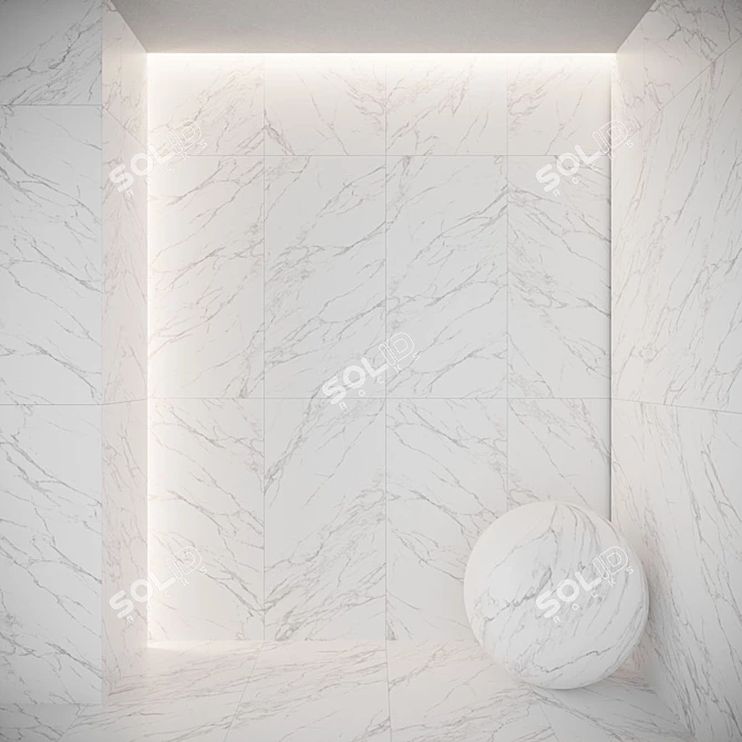  Lazzaro Glossy White Floor Tiles 3D model image 3