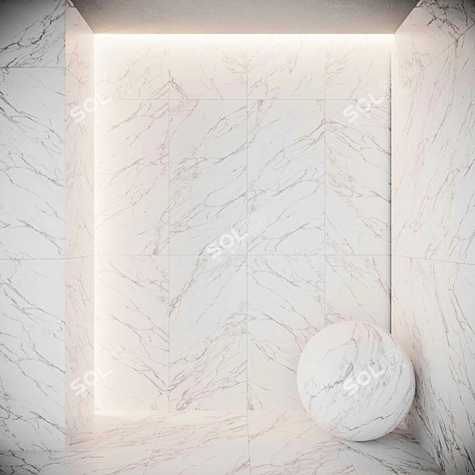  Lazzaro Glossy White Floor Tiles 3D model image 11