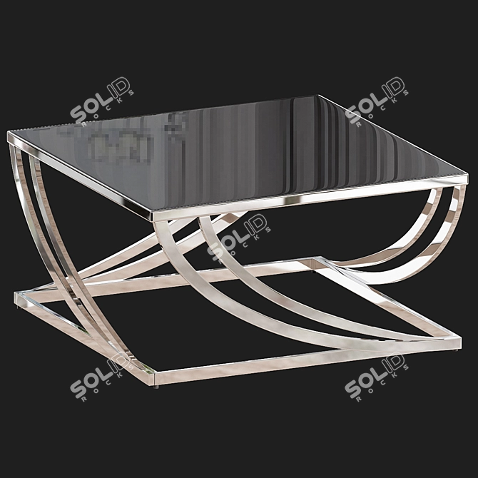 Elegant Steel Arch Coffee Table 3D model image 2