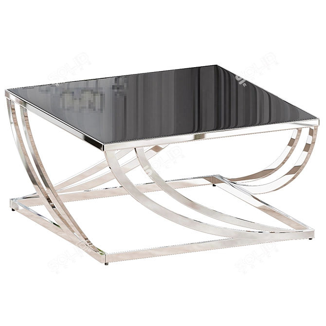 Elegant Steel Arch Coffee Table 3D model image 4