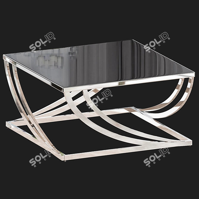 Elegant Steel Arch Coffee Table 3D model image 5