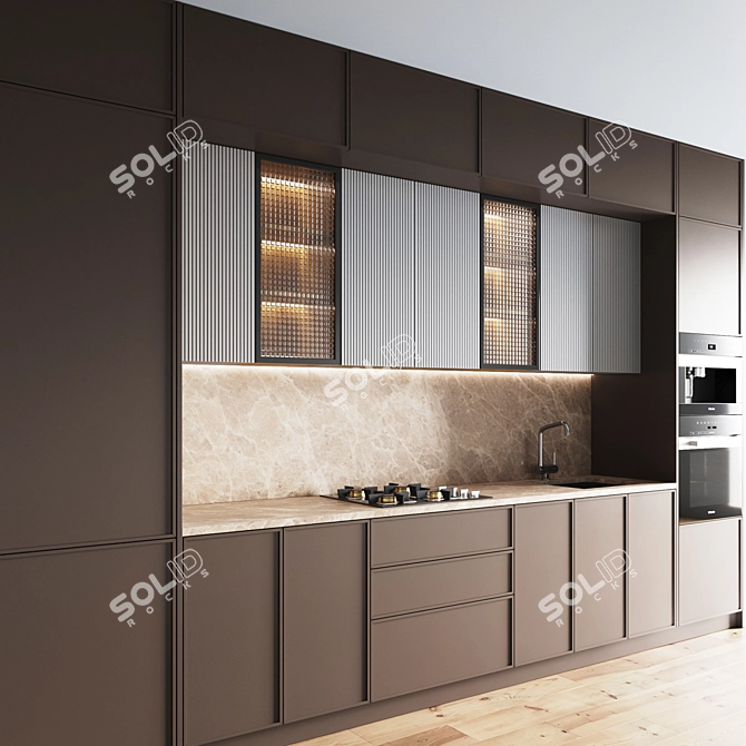 Ultimate Kitchen 088 - Gas Hob, Oven, Coffee Machine, Sink, Hood 3D model image 2