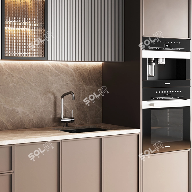 Ultimate Kitchen 088 - Gas Hob, Oven, Coffee Machine, Sink, Hood 3D model image 4