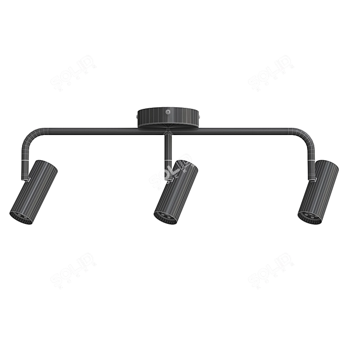 Modern 3-Spot Ceiling Track 3D model image 4