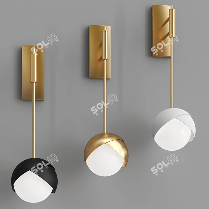 Blossom Frosted Glass Sconce 3D model image 1