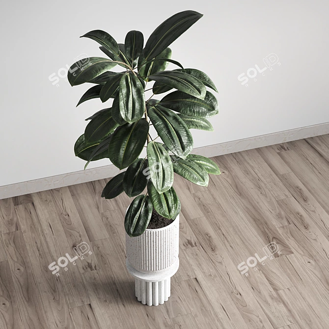  Modern Concrete Indoor Plant Vase 3D model image 2
