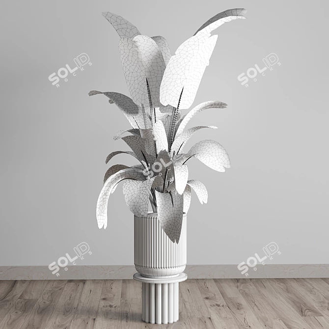 Concrete Vase Indoor Plant 3D model image 5