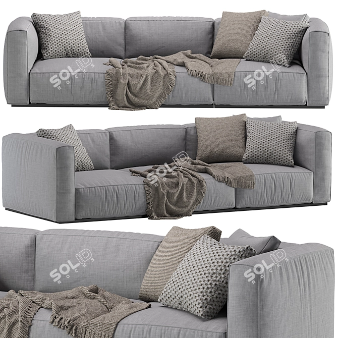 Modern Poliform Shangai 3 Seat Sofa 3D model image 1