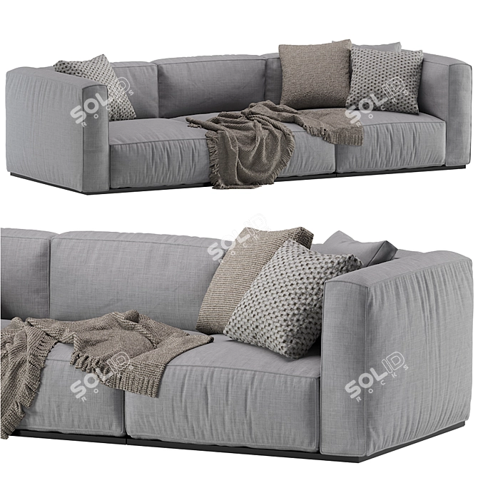 Modern Poliform Shangai 3 Seat Sofa 3D model image 2