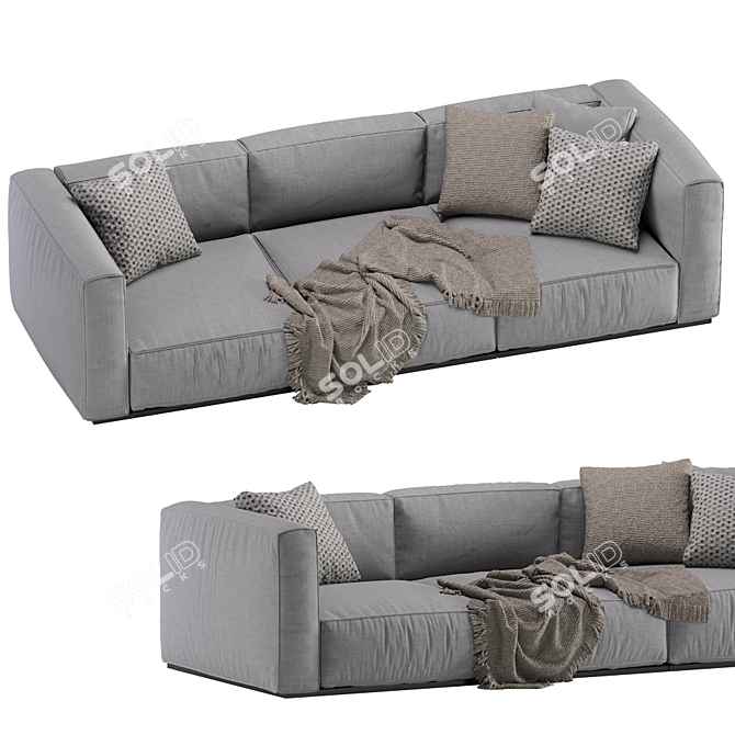 Modern Poliform Shangai 3 Seat Sofa 3D model image 3