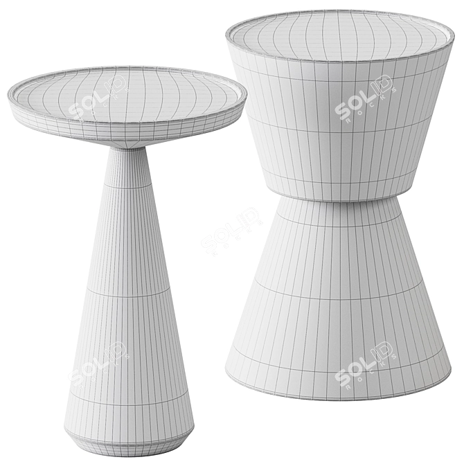 Minimalist Round Side Table 3D model image 2