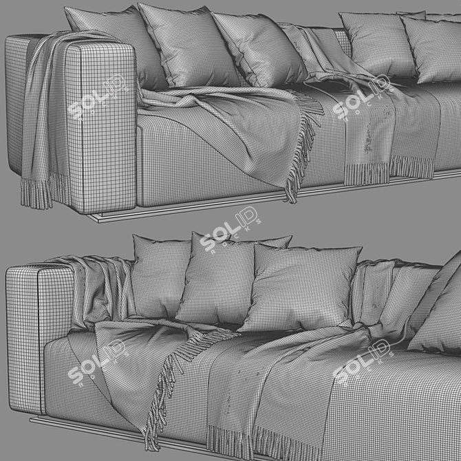 Stylish Verzelloni Rubik Sofa 3D model image 4