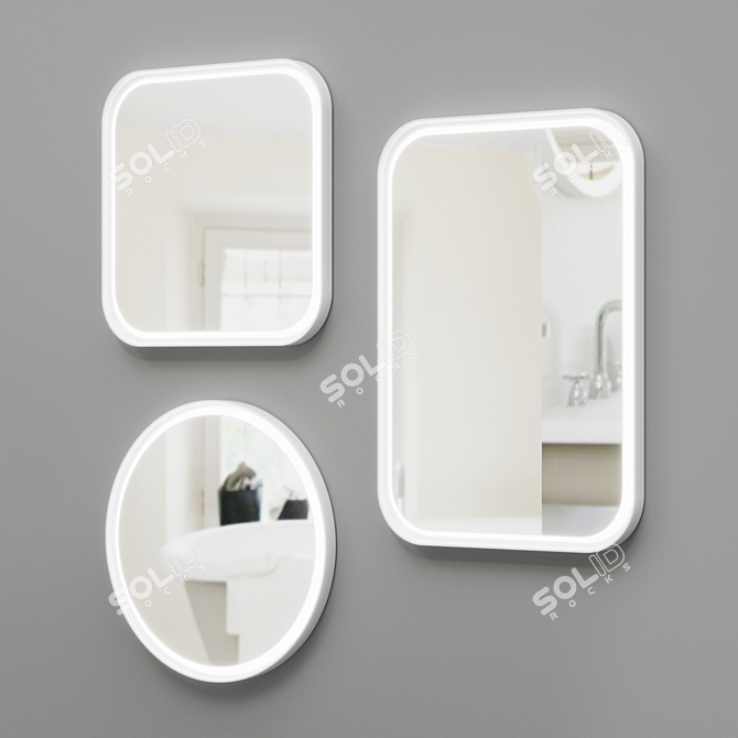 Agape LED Memory Mirrors: Tondo, Quadrato, Rettangolare 3D model image 2