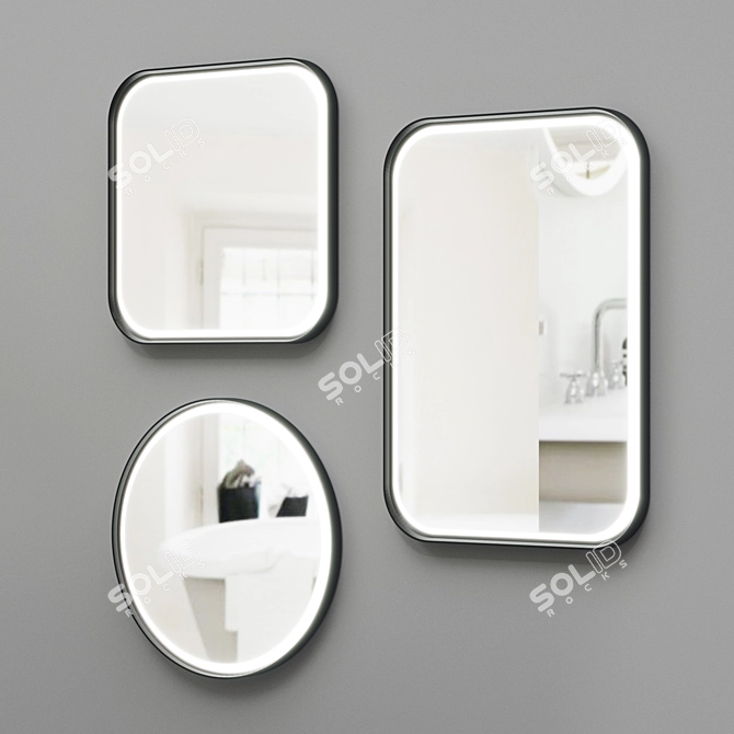 Agape LED Memory Mirrors: Tondo, Quadrato, Rettangolare 3D model image 3