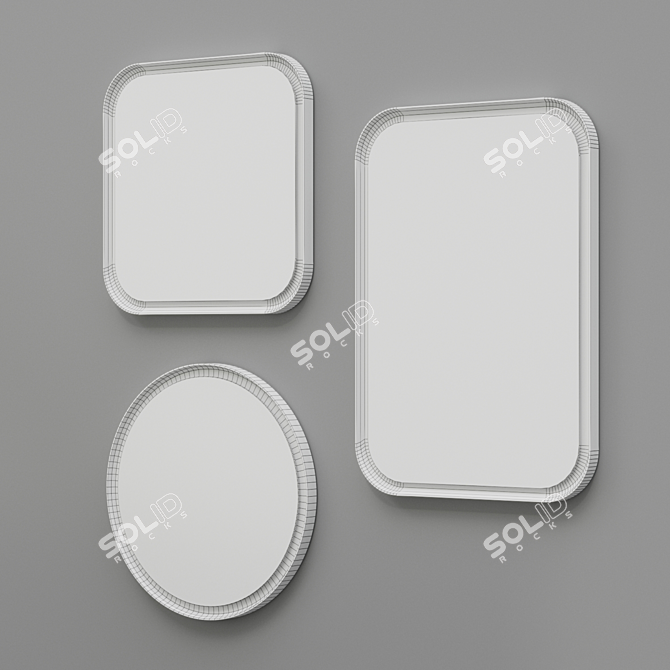 Agape LED Memory Mirrors: Tondo, Quadrato, Rettangolare 3D model image 5