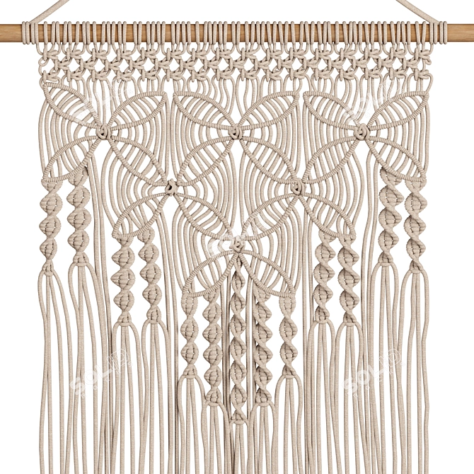 Boho Macrame Wall Decor 3D model image 2