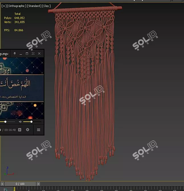 Boho Macrame Wall Decor 3D model image 3