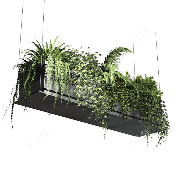 Metal Bax Vase Collection: Hanging Indoor Plant Pot 3D model image 2