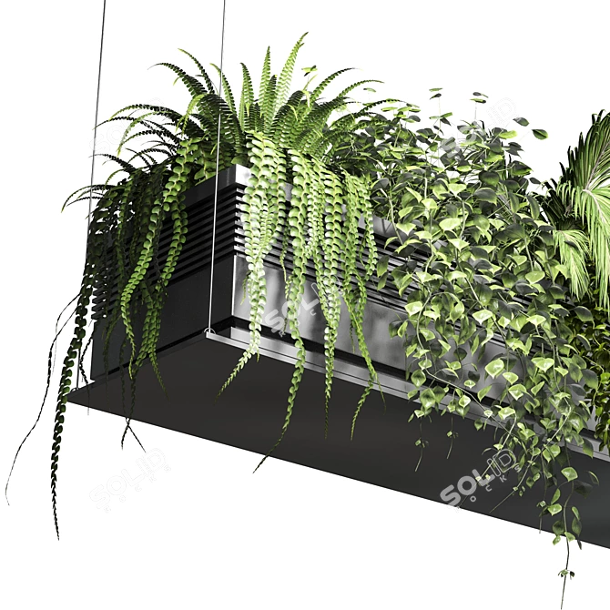 Metal Bax Vase Collection: Hanging Indoor Plant Pot 3D model image 4