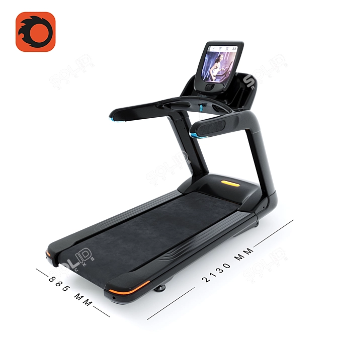 FitPro Treadmill 3D model image 1