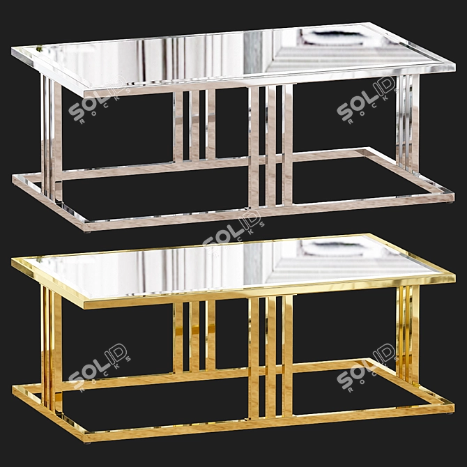 Elegant Golden Leaf Coffee Table 3D model image 2