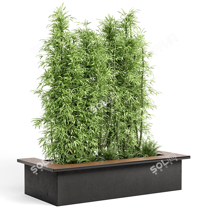 Bamboo & Bush Garden Set 3D model image 4