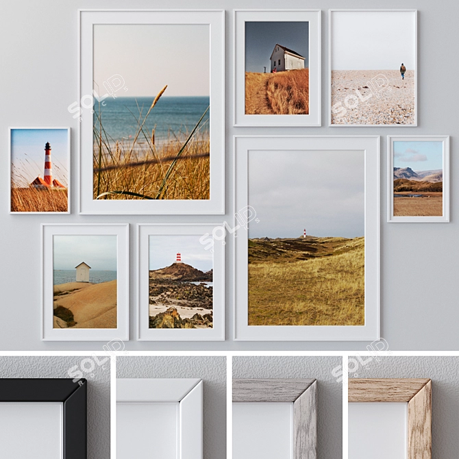 Versatile Photo Frames Set 3D model image 1