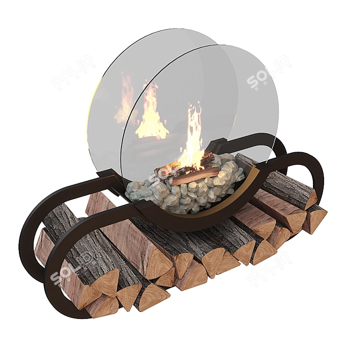 Sigma Max 2: Stylish Steel-Framed Fireplace 3D model image 1