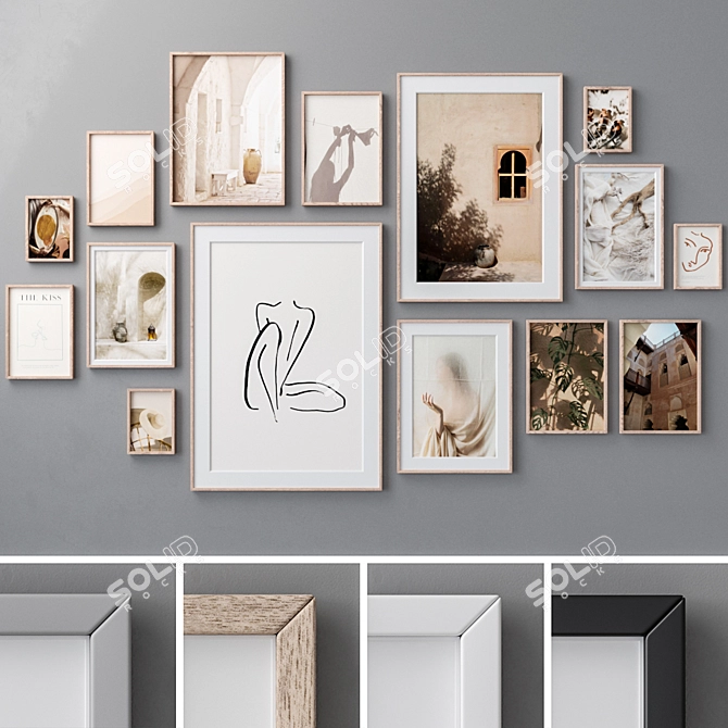 Versatile Multi-Colored Photo Frames 3D model image 1