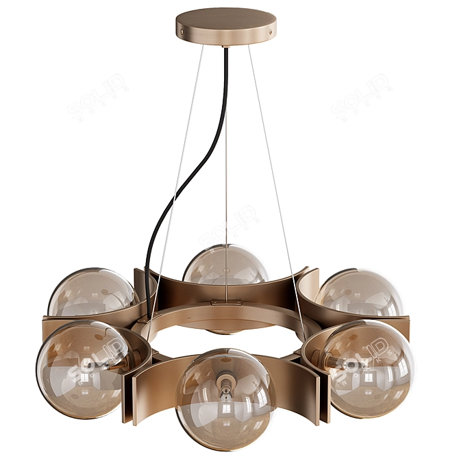 Elegant Champagne Glass Allis Chandelier 3D model image 6