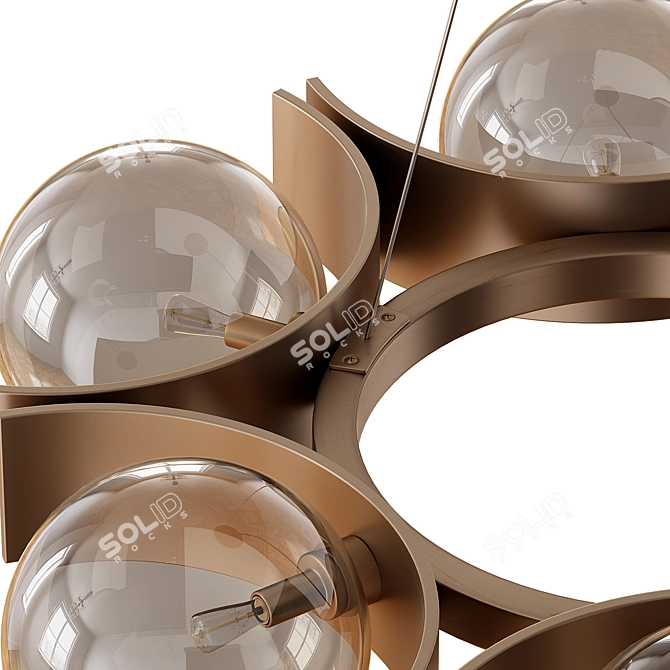 Elegant Champagne Glass Allis Chandelier 3D model image 10