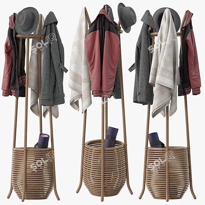 Omera Coat Rack: Stylish and Functional 3D model image 1