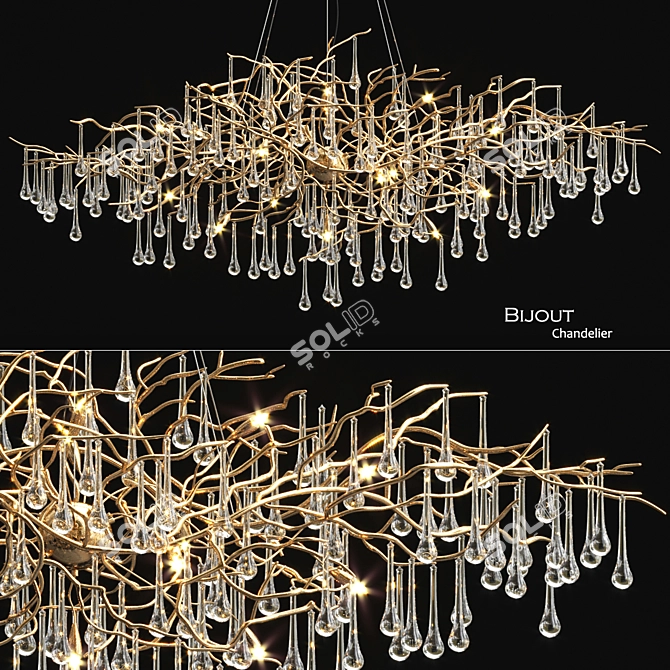 Elegant Serip Bijout Chandelier 3D model image 1